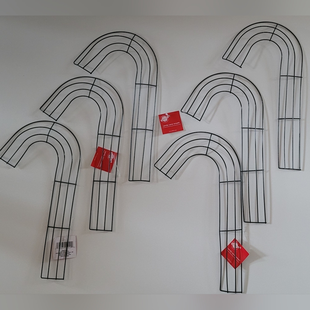Candy Cane Wreath Making Forms 6 pc Lot 11” Metal Wire Frame DIY Christmas Craft